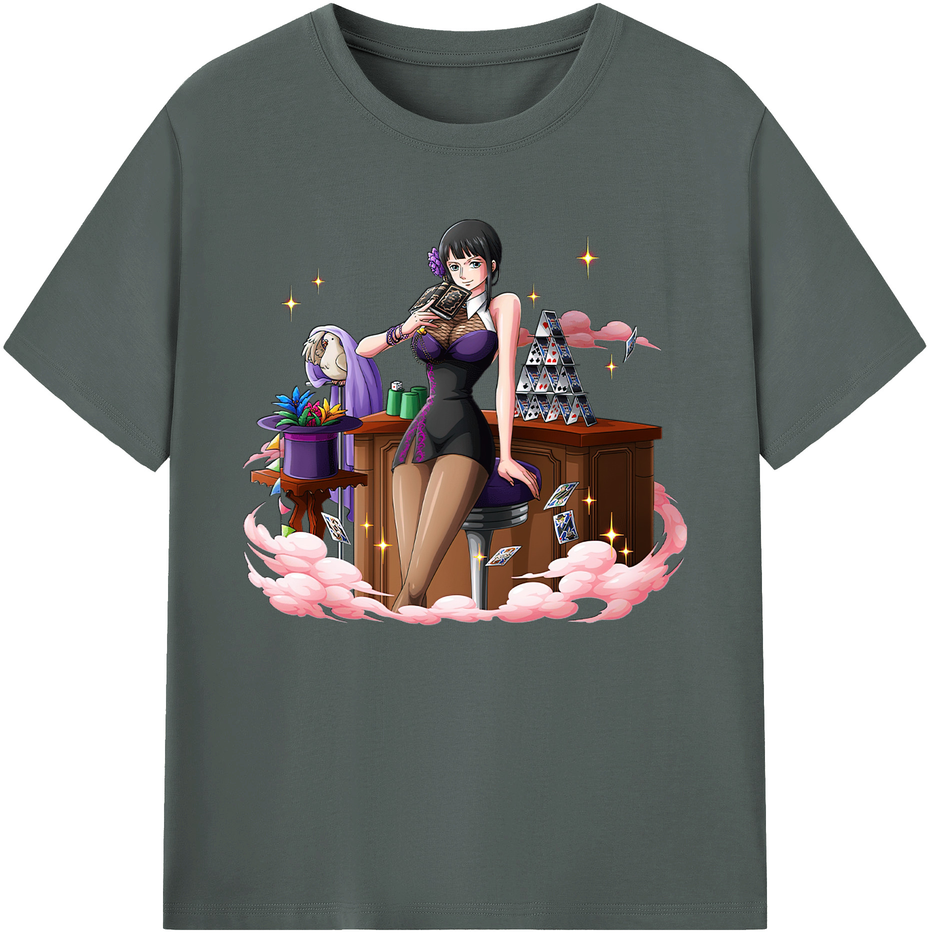 ワンピース ニコ・ロビン ONE PIECE Nico Robin 綿100％ メンズ半袖Tシャツ｜肌触りやわらか＆通気性